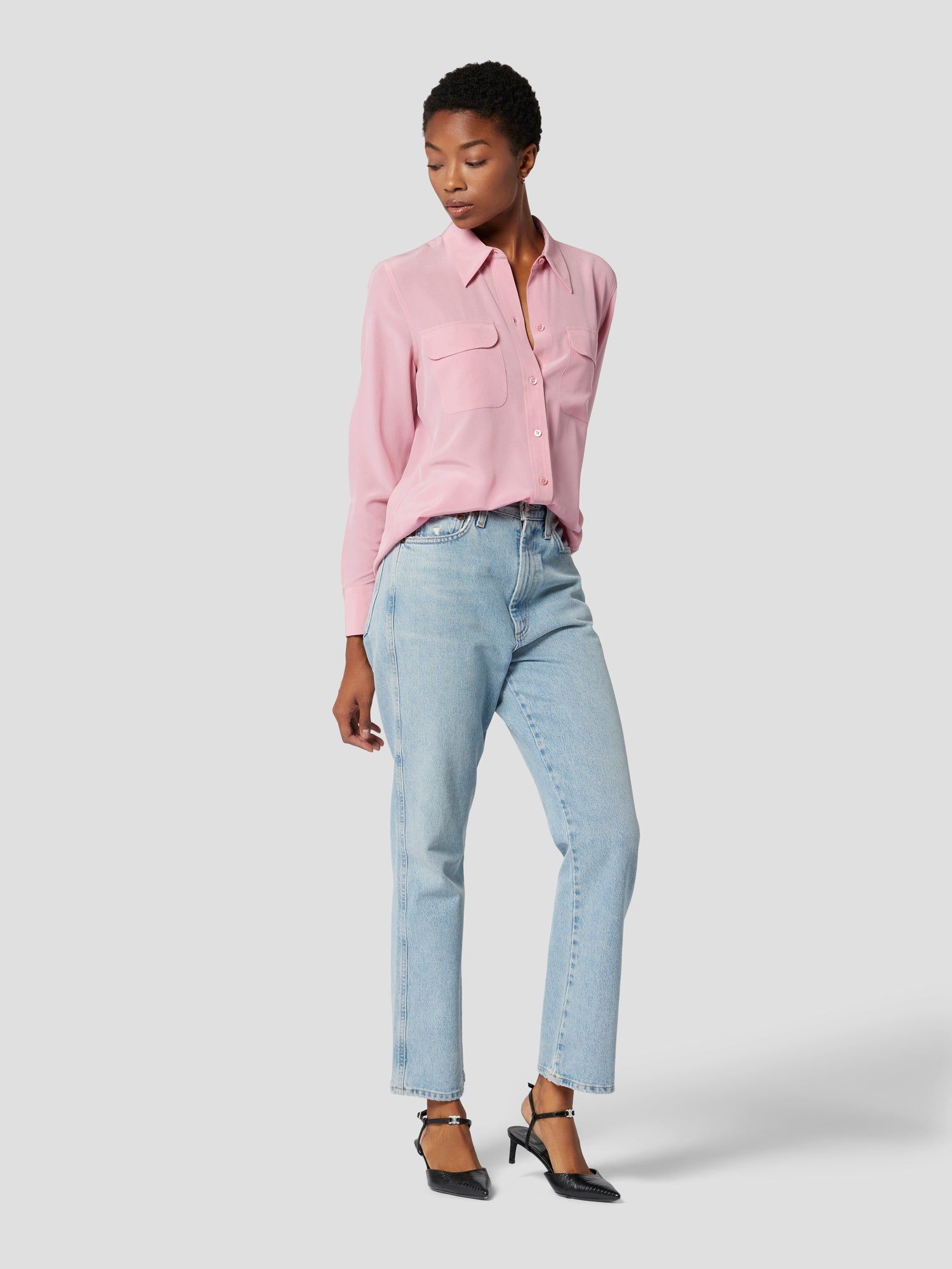 SLIM SIGNATURE SILK SHIRT sold by Equipment product image thumbnail 4