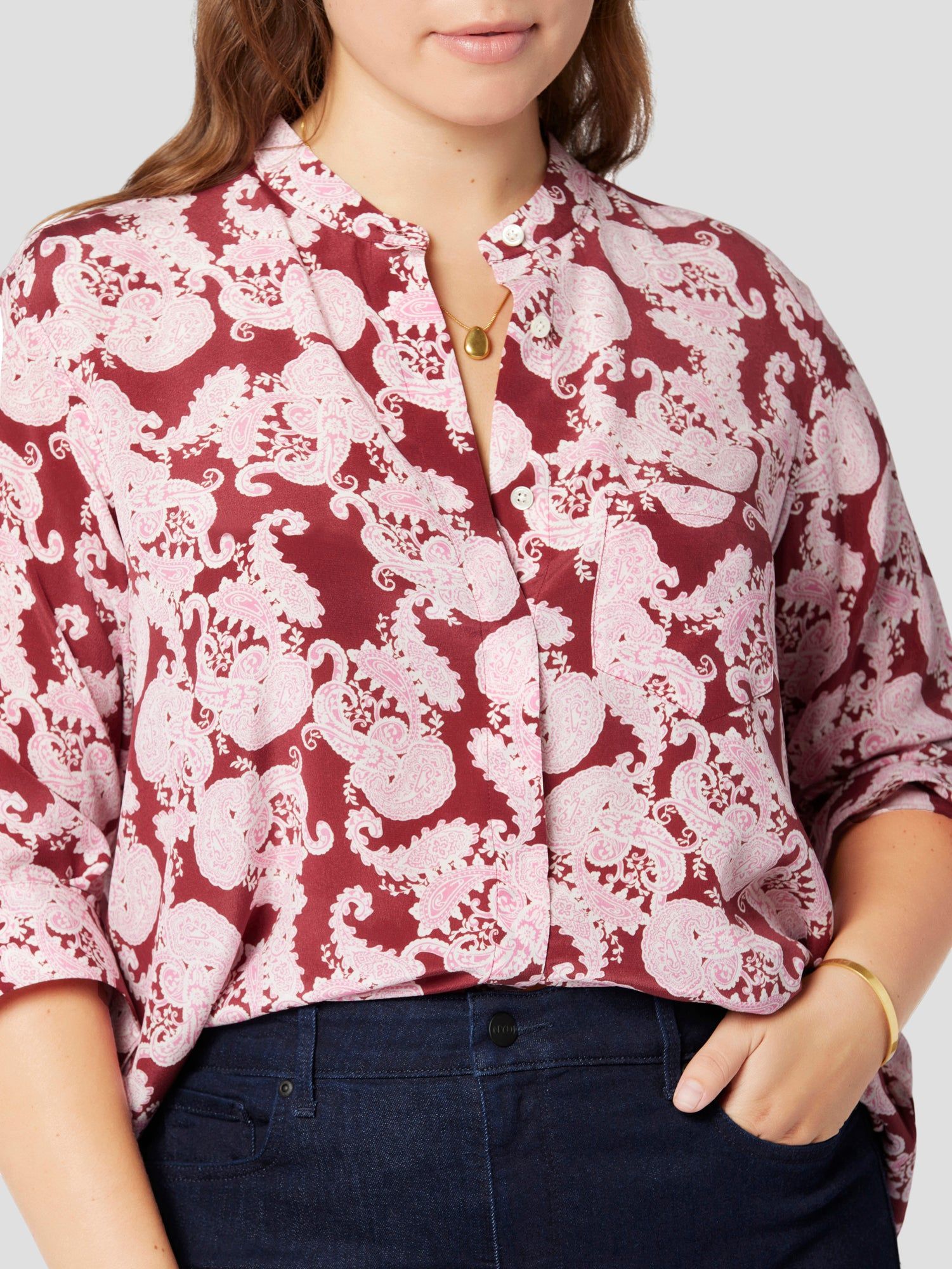 CHERINE SILK SHIRT WITH POCKET sold by Equipment product image thumbnail 6
