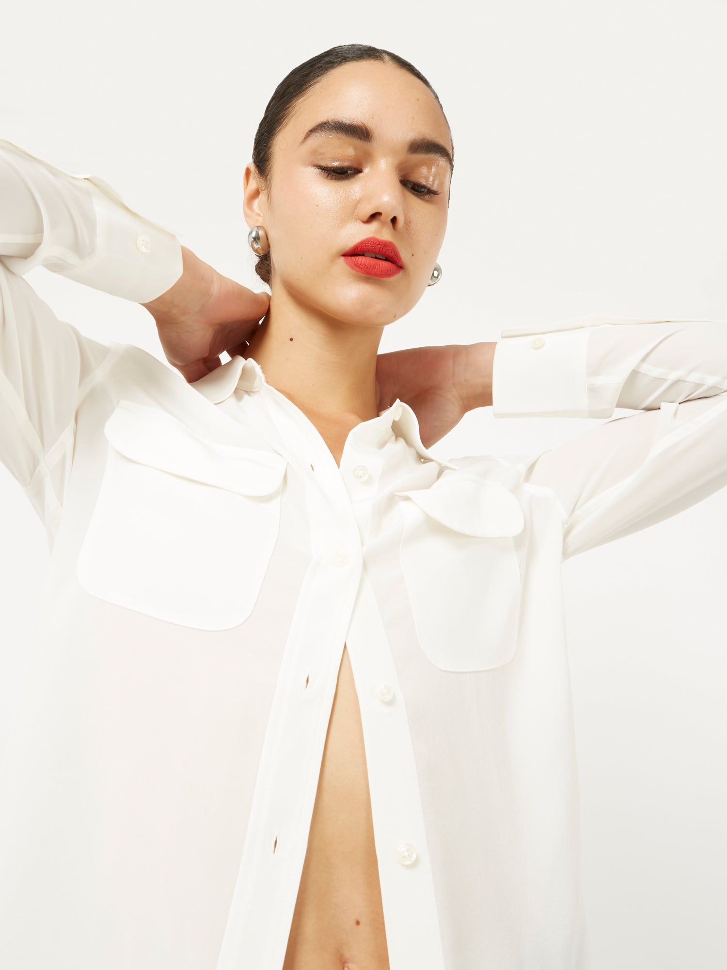 Slim Signature Silk Shirt sold by Equipment