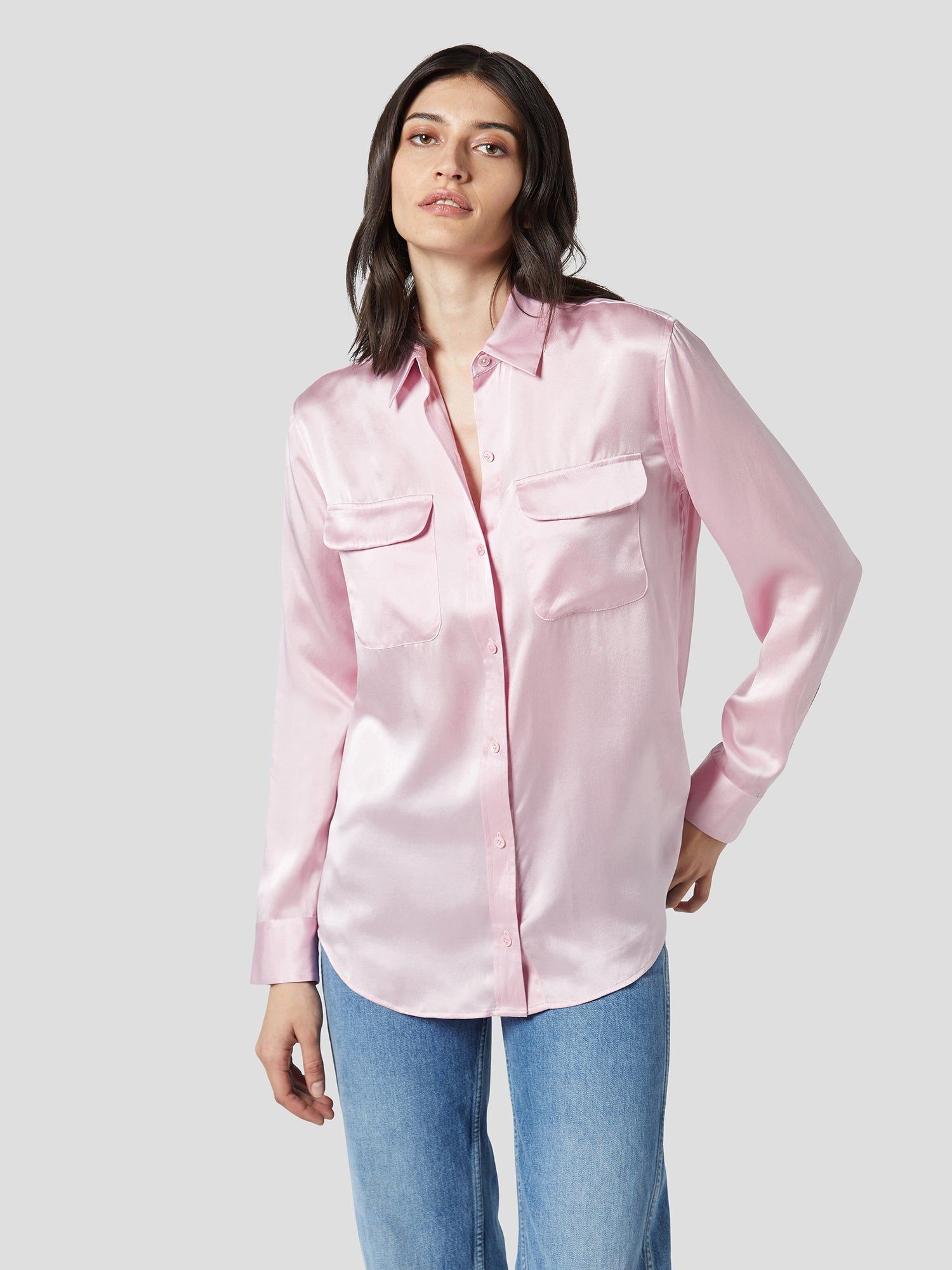 SIGNATURE SILK SATIN SHIRT sold by Equipment product image thumbnail 2