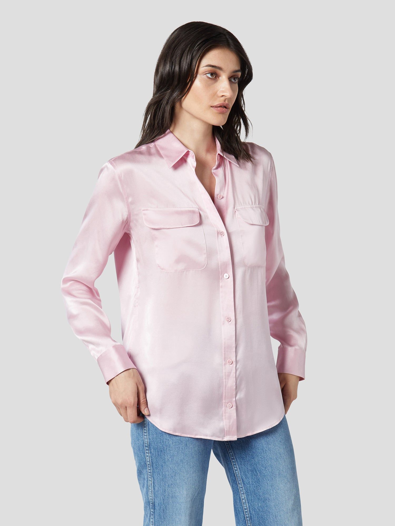 SIGNATURE SILK SATIN SHIRT sold by Equipment product image thumbnail 3