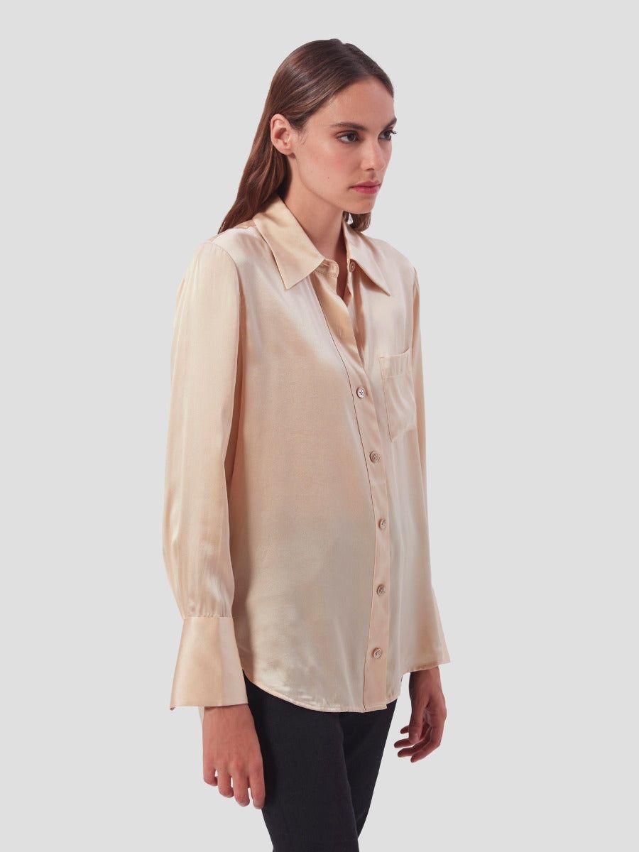 QUINNE SILK SATIN SHIRT sold by Equipment product image thumbnail 4