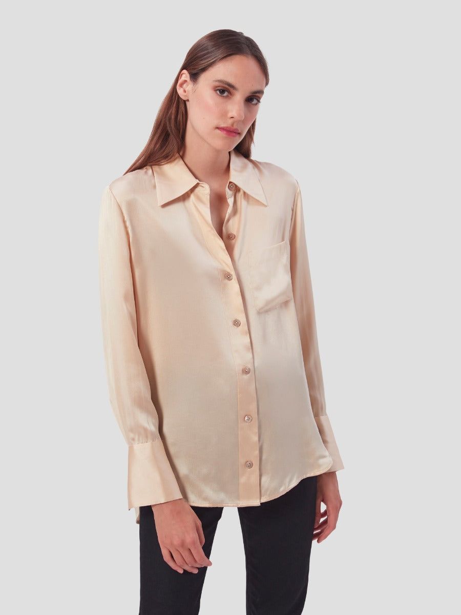 QUINNE SILK SATIN SHIRT sold by Equipment product image thumbnail 2