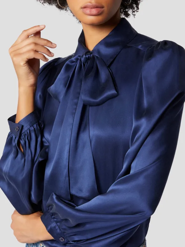 LINNETTA TIE NECK SILK SATIN SHIRT sold by Equipment