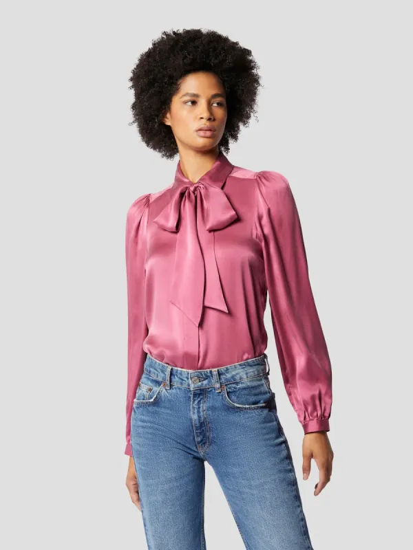LINNETTA TIE NECK SILK SATIN SHIRT sold by Equipment
