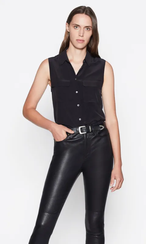 Sleeveless Slim Signature Silk Top sold by Equipment