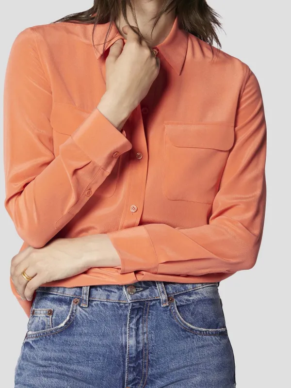 SLIM SIGNATURE SILK SHIRT sold by Equipment