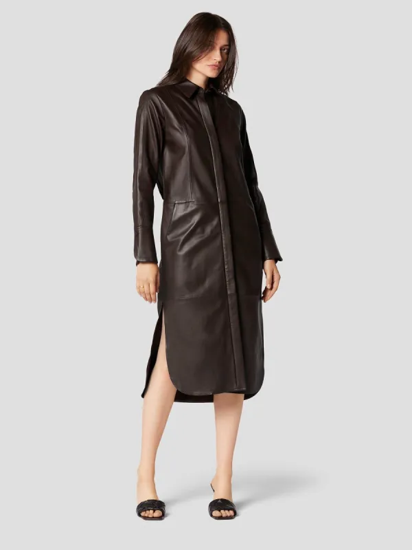 SOLEIL LEATHER DRESS sold by Equipment