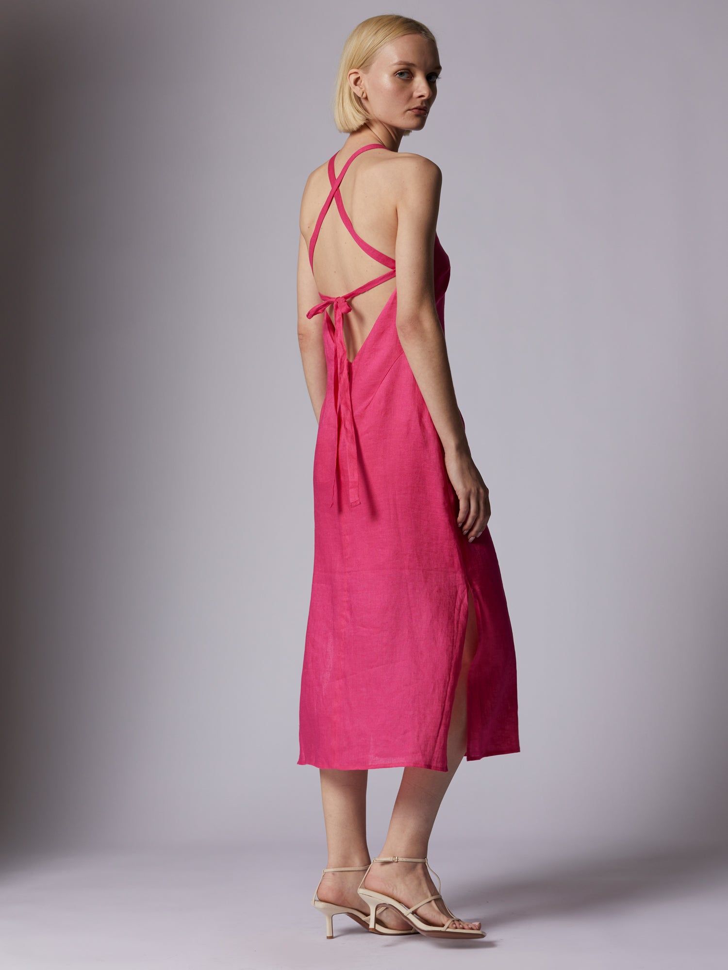 BELLAMY MIDI LINEN DRESS sold by Equipment product image thumbnail 4