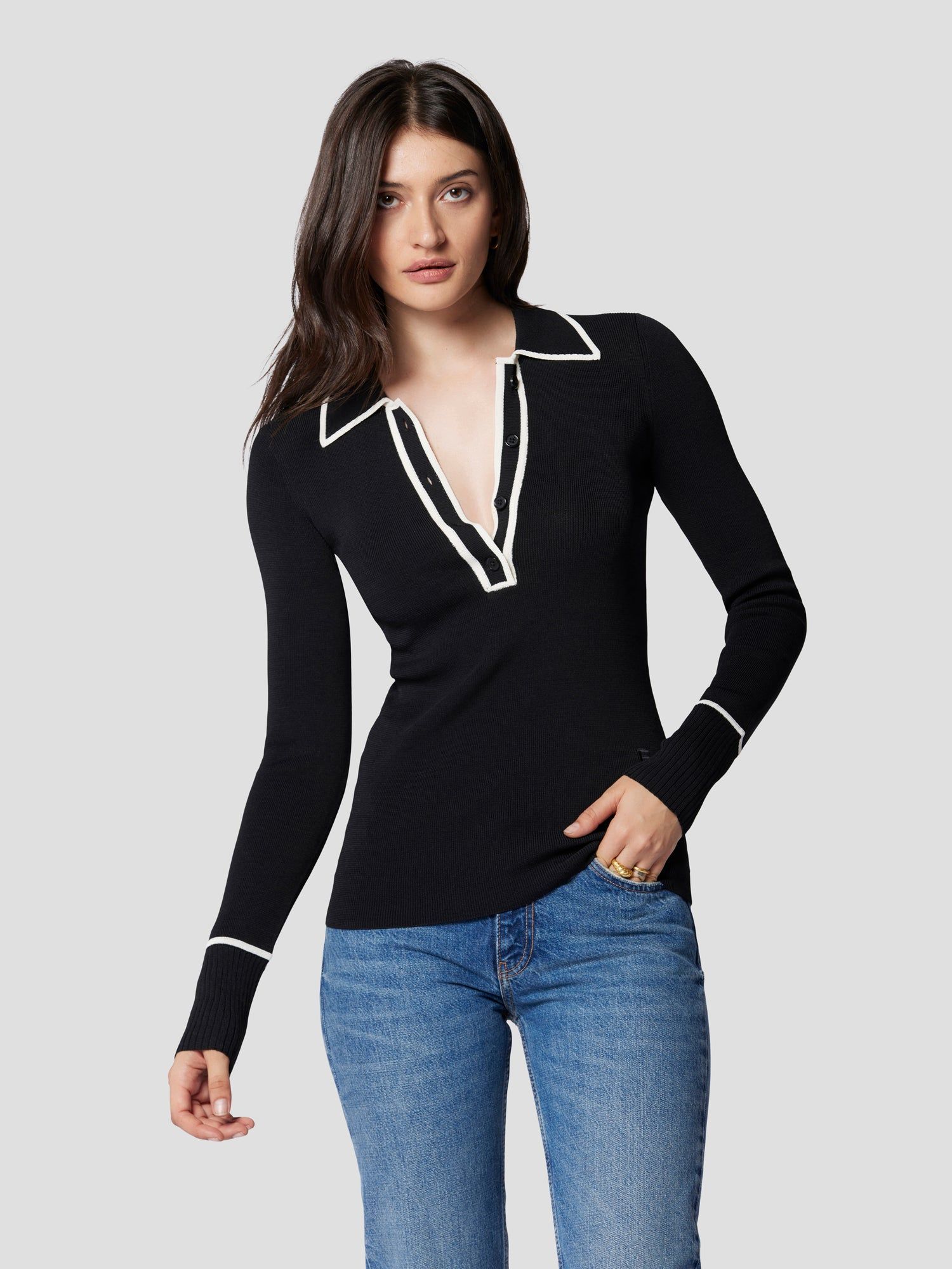 JULIANNE POLO SWEATER sold by Equipment product image thumbnail 3
