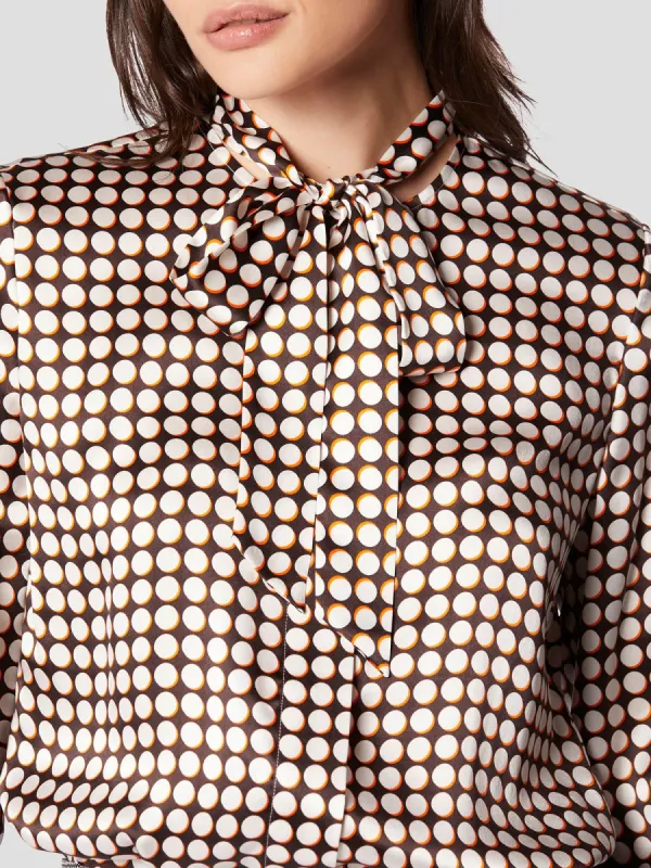 LILLI SILK SATIN TIE NECK SHIRT sold by Equipment