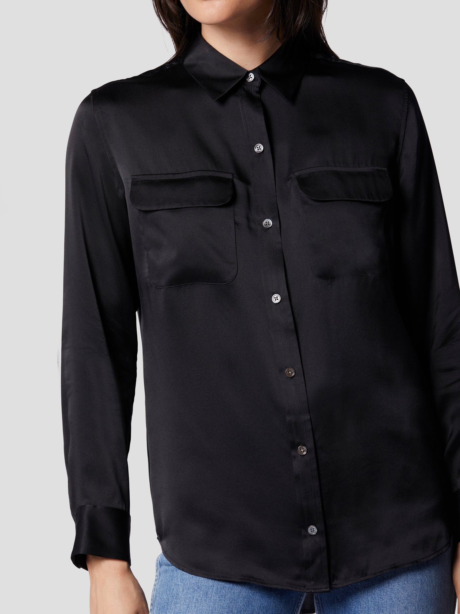 Signature Silk Satin Shirt sold by Equipment