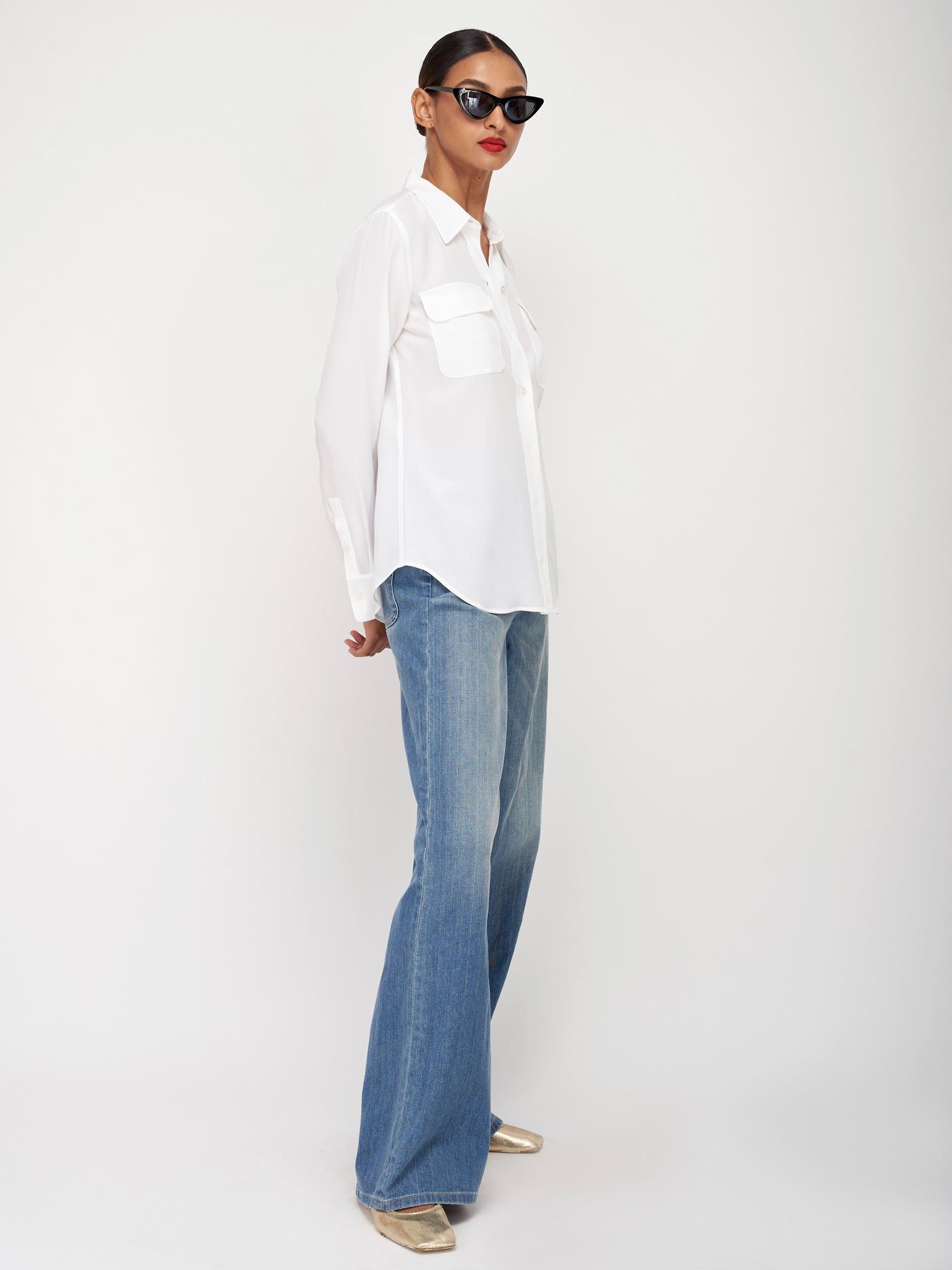 Slim Signature Silk Shirt sold by Equipment product image thumbnail 3