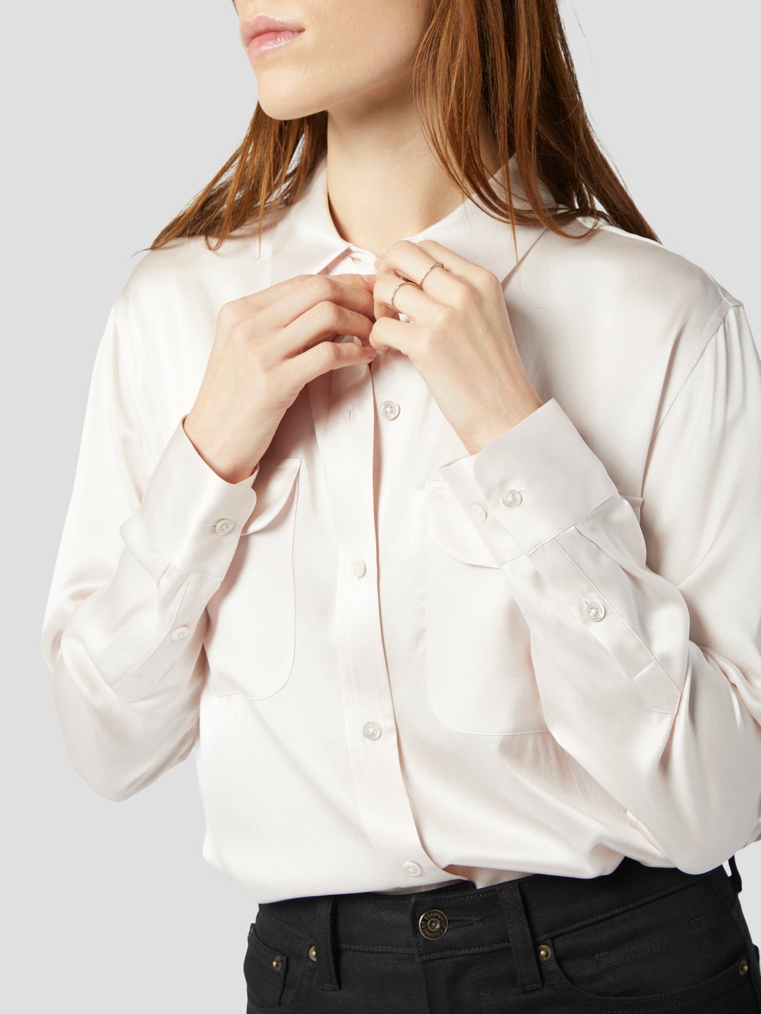 SIGNATURE SILK SATIN SHIRT sold by Equipment