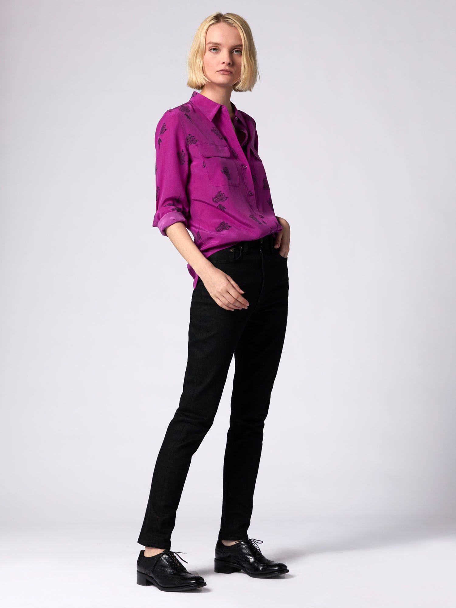 Slim Signature Silk Shirt sold by Equipment product image thumbnail 3
