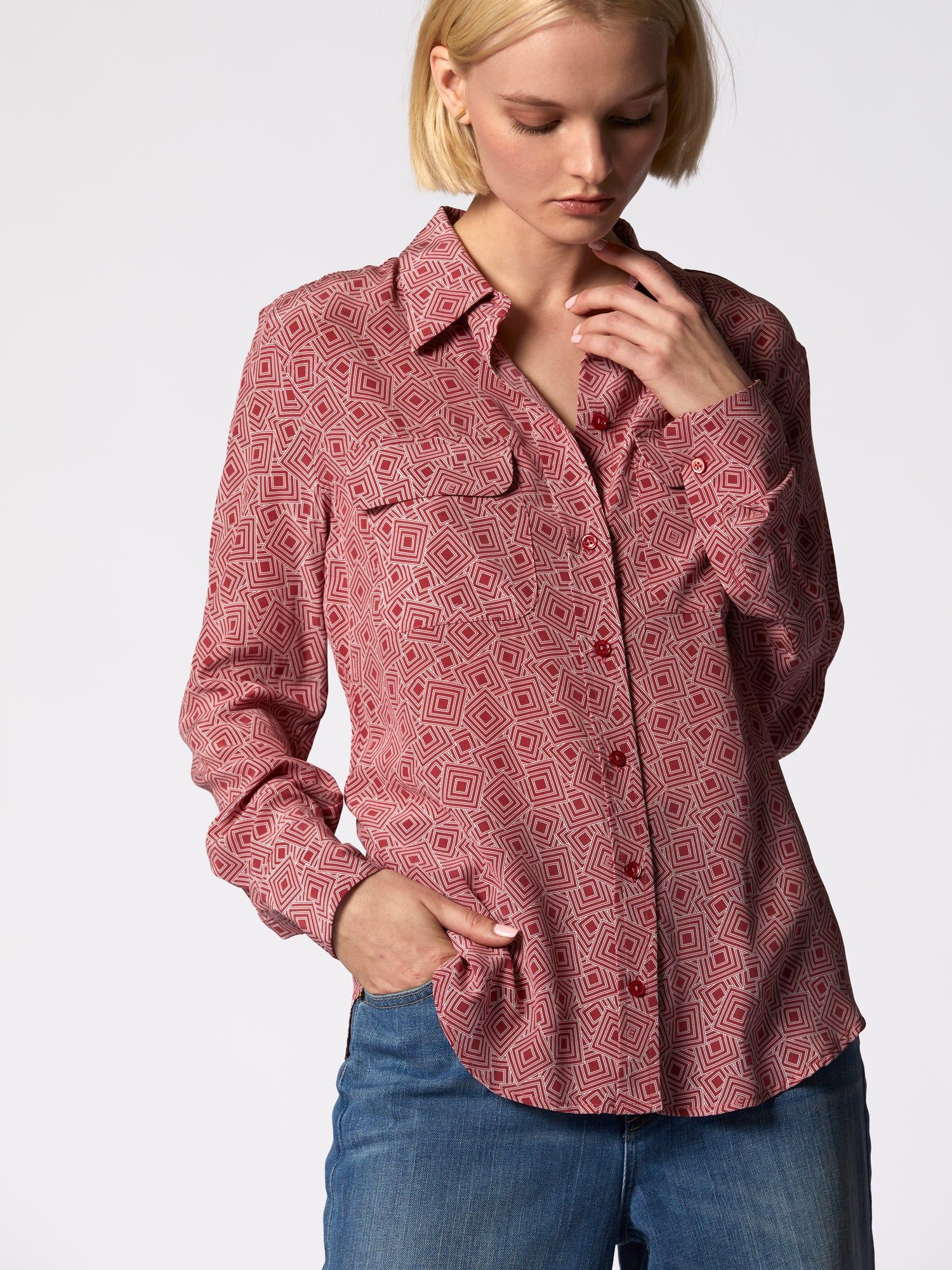 Slim Signature Silk Shirt sold by Equipment