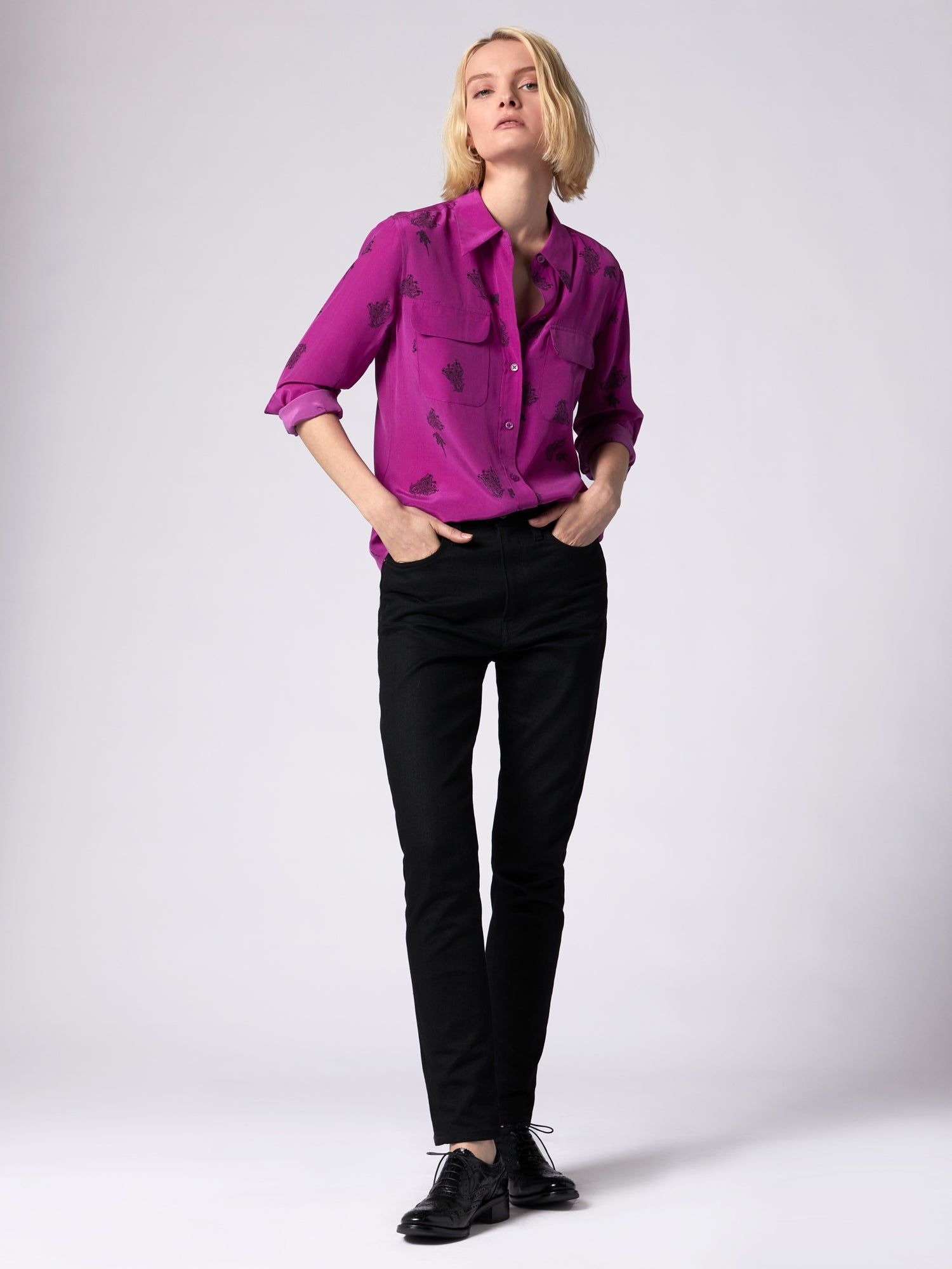 Slim Signature Silk Shirt sold by Equipment product image thumbnail 2