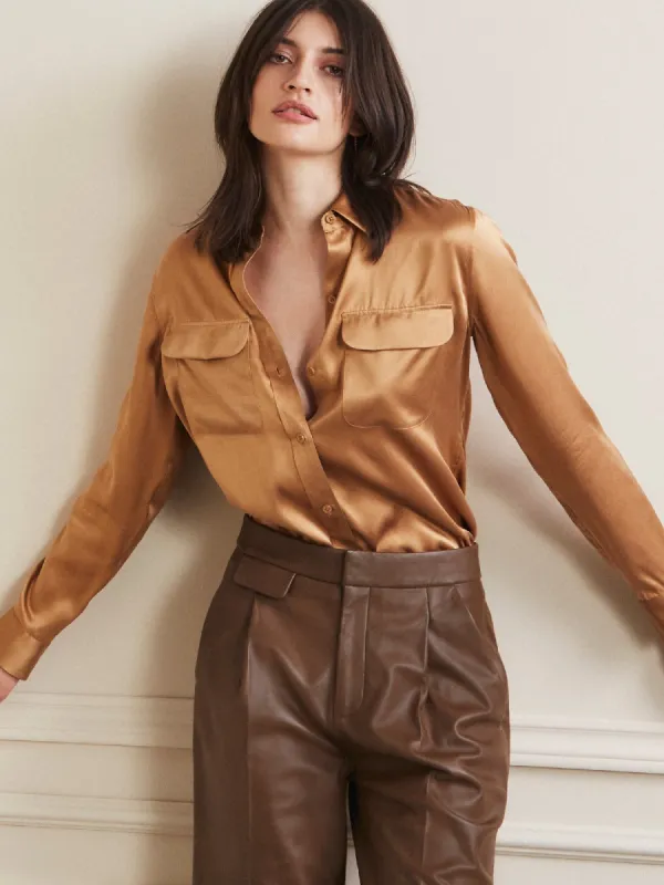 SIGNATURE SILK SATIN SHIRT sold by Equipment