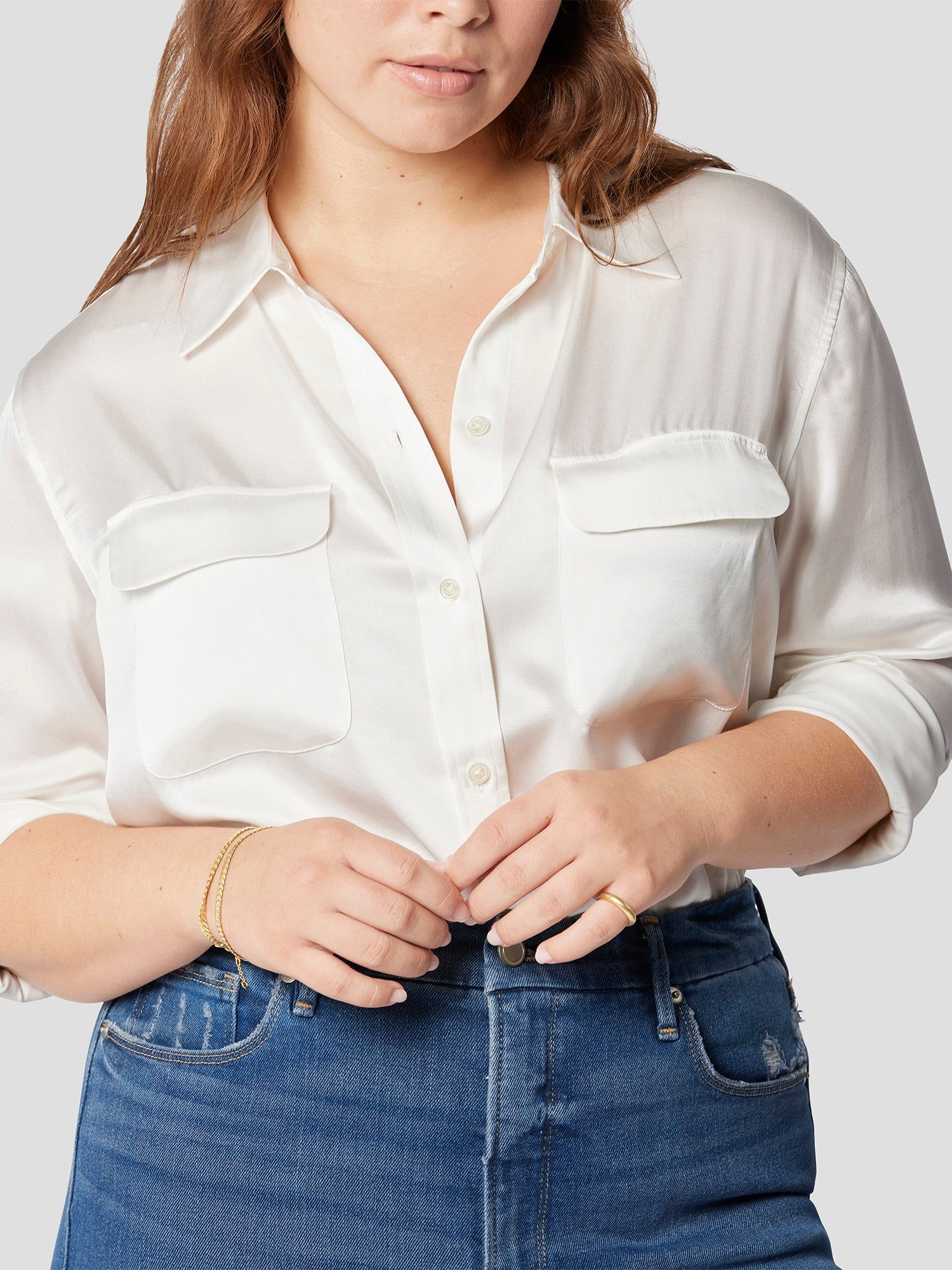 Signature Silk Satin Shirt sold by Equipment product image thumbnail 6