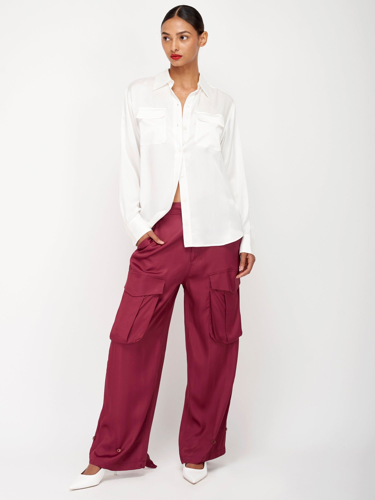 Signature Silk Satin Shirt sold by Equipment product image thumbnail 2