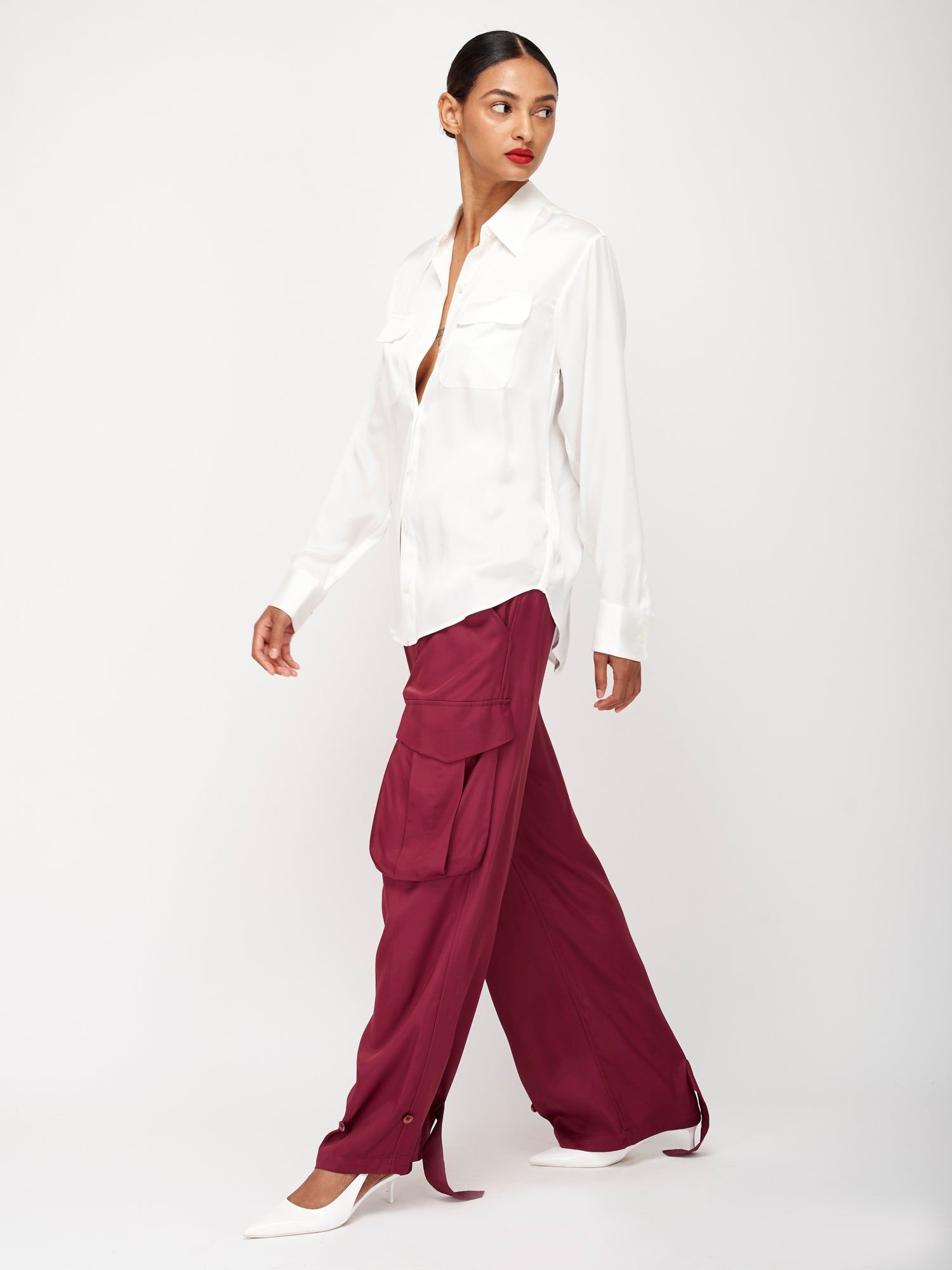 Signature Silk Satin Shirt sold by Equipment product image thumbnail 3