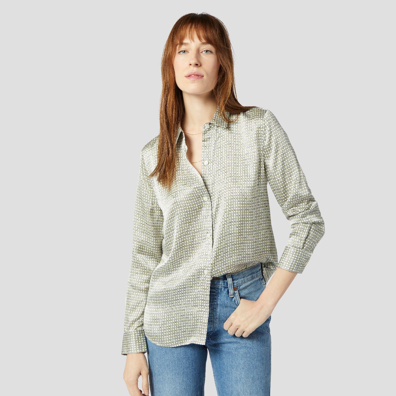 LEEMA SILK SATIN SHIRT sold by Equipment product image thumbnail 7