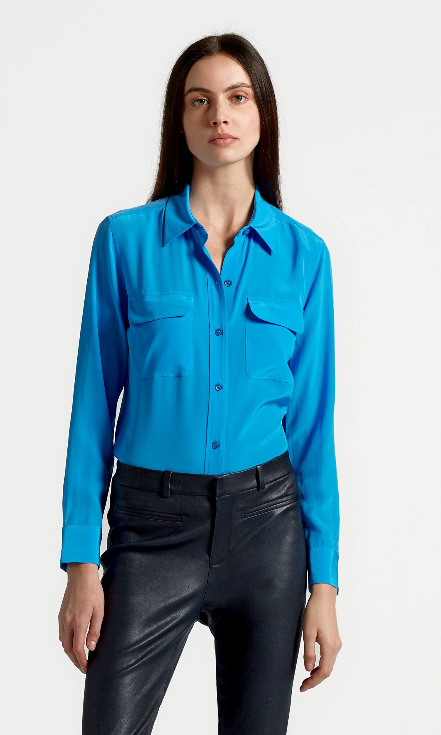 SLIM SIGNATURE SILK SHIRT sold by Equipment