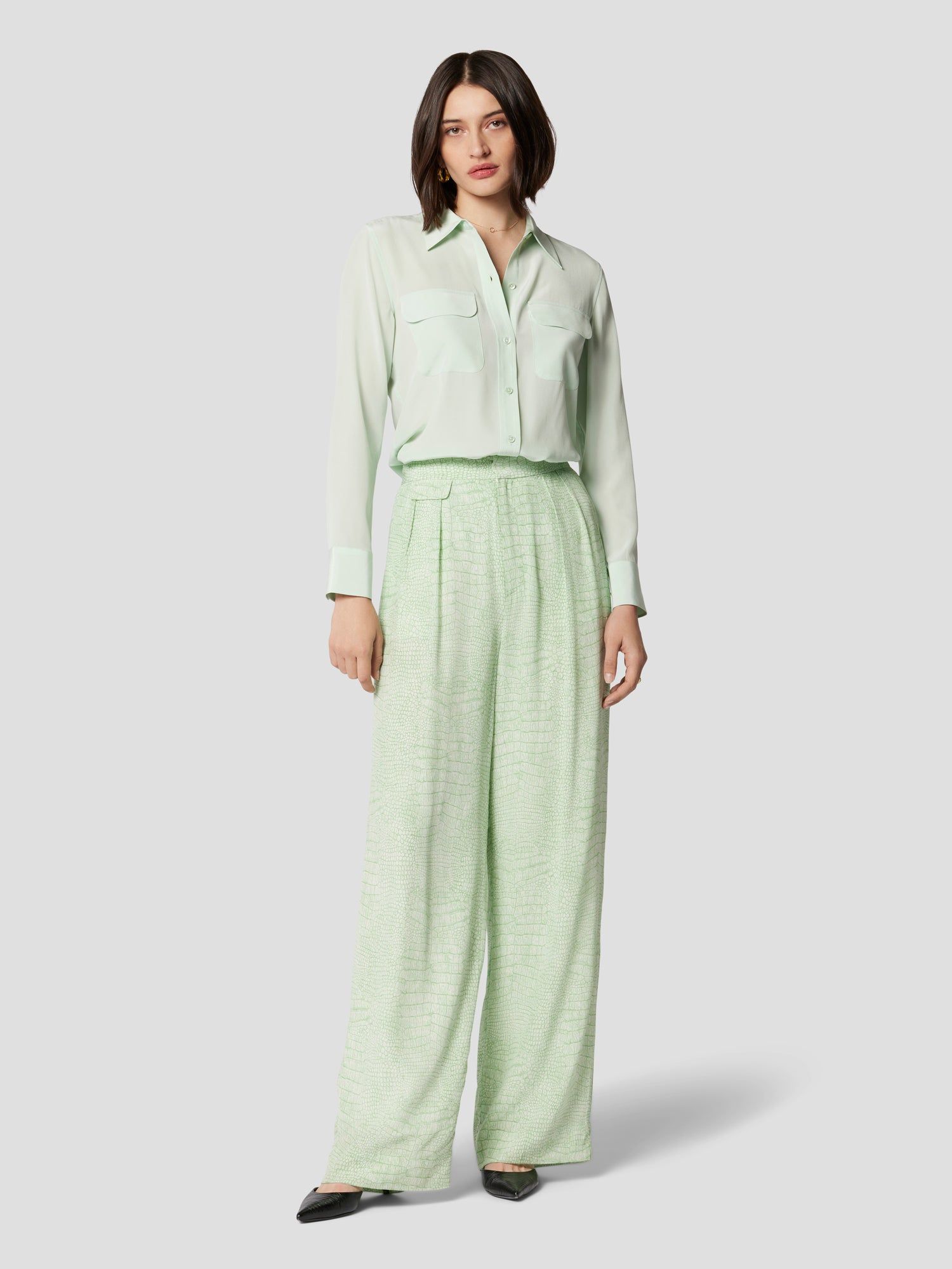 Slim Signature Silk Shirt sold by Equipment product image thumbnail 2