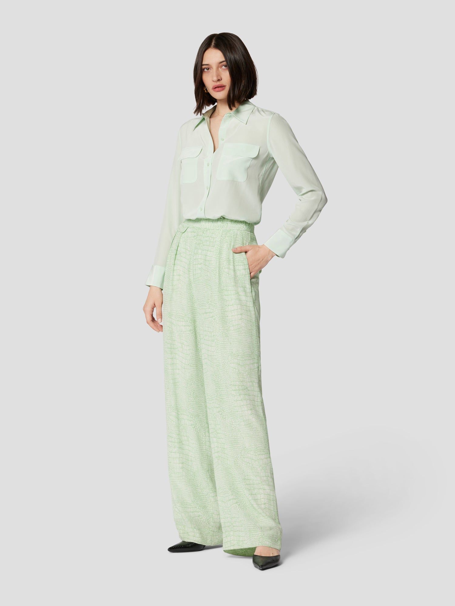 Slim Signature Silk Shirt sold by Equipment product image thumbnail 5