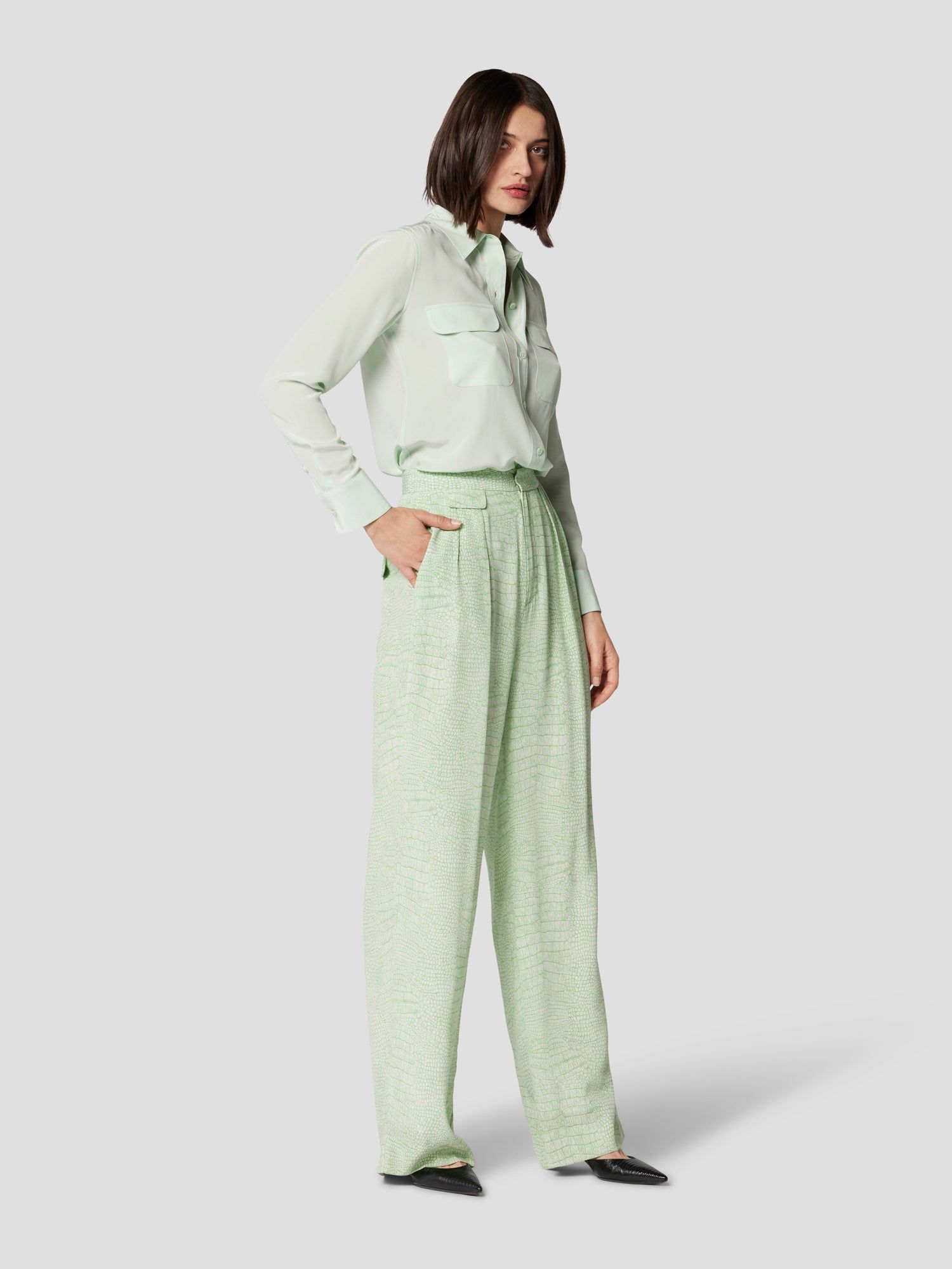 Slim Signature Silk Shirt sold by Equipment product image thumbnail 4