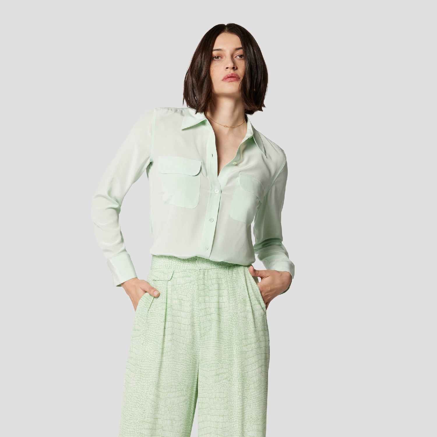 Slim Signature Silk Shirt sold by Equipment product image thumbnail 7