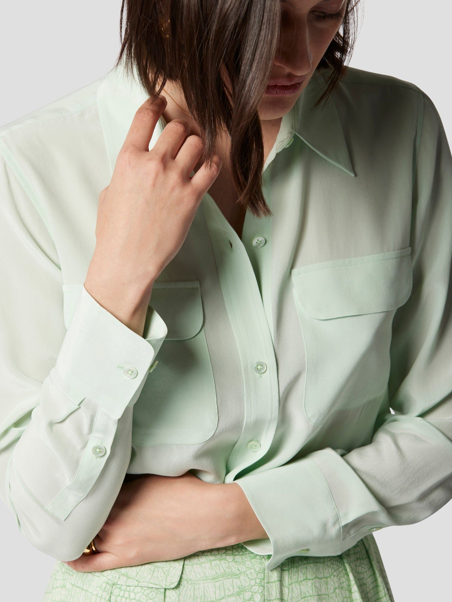 Slim Signature Silk Shirt sold by Equipment product image thumbnail 3