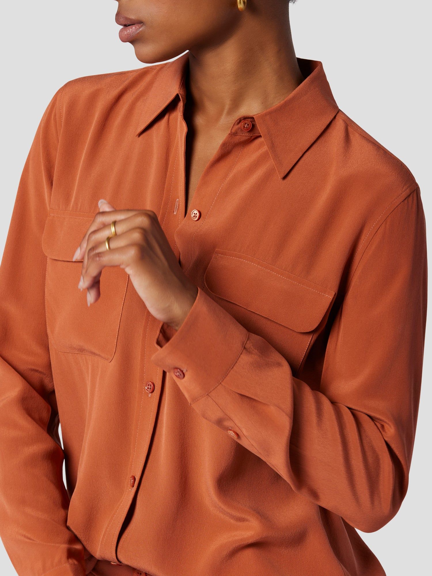 SLIM SIGNATURE SILK SHIRT sold by Equipment