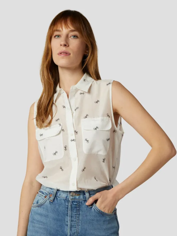 SLEEVELESS SLIM SIGNATURE TOP sold by Equipment