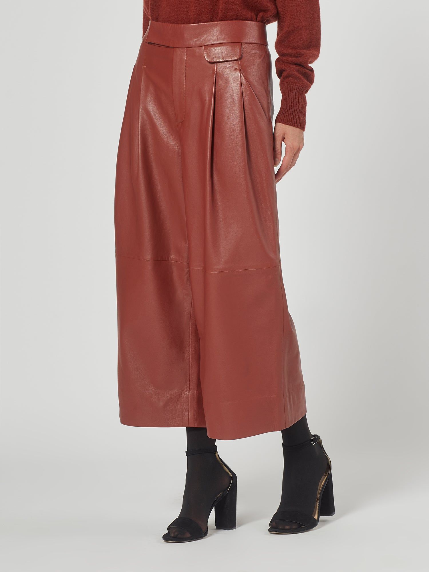 Cropped Saganne Leather Pants sold by Equipment product image thumbnail 2