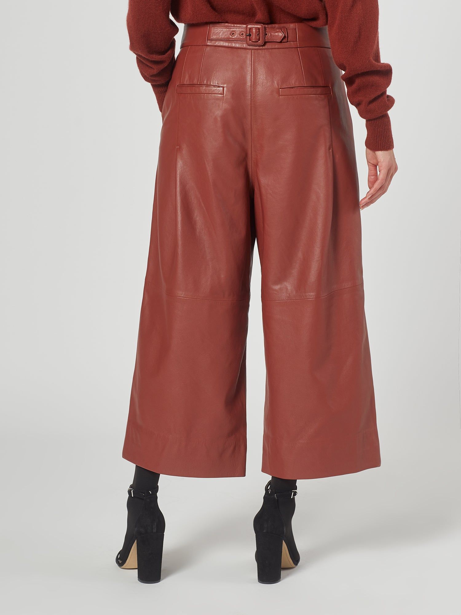 Cropped Saganne Leather Pants sold by Equipment product image thumbnail 5