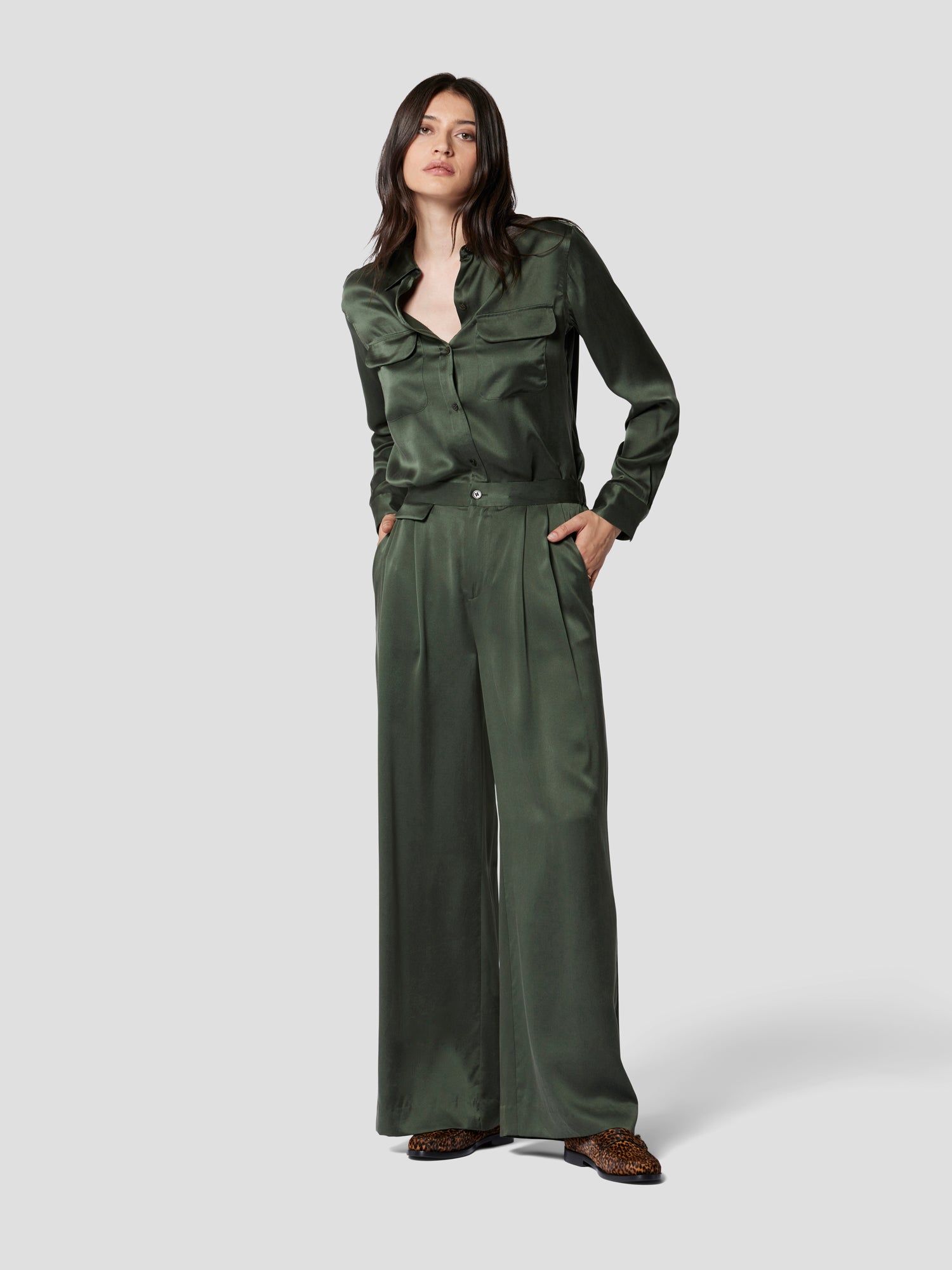 ASHLAN SILK SATIN TROUSER sold by Equipment product image thumbnail 2