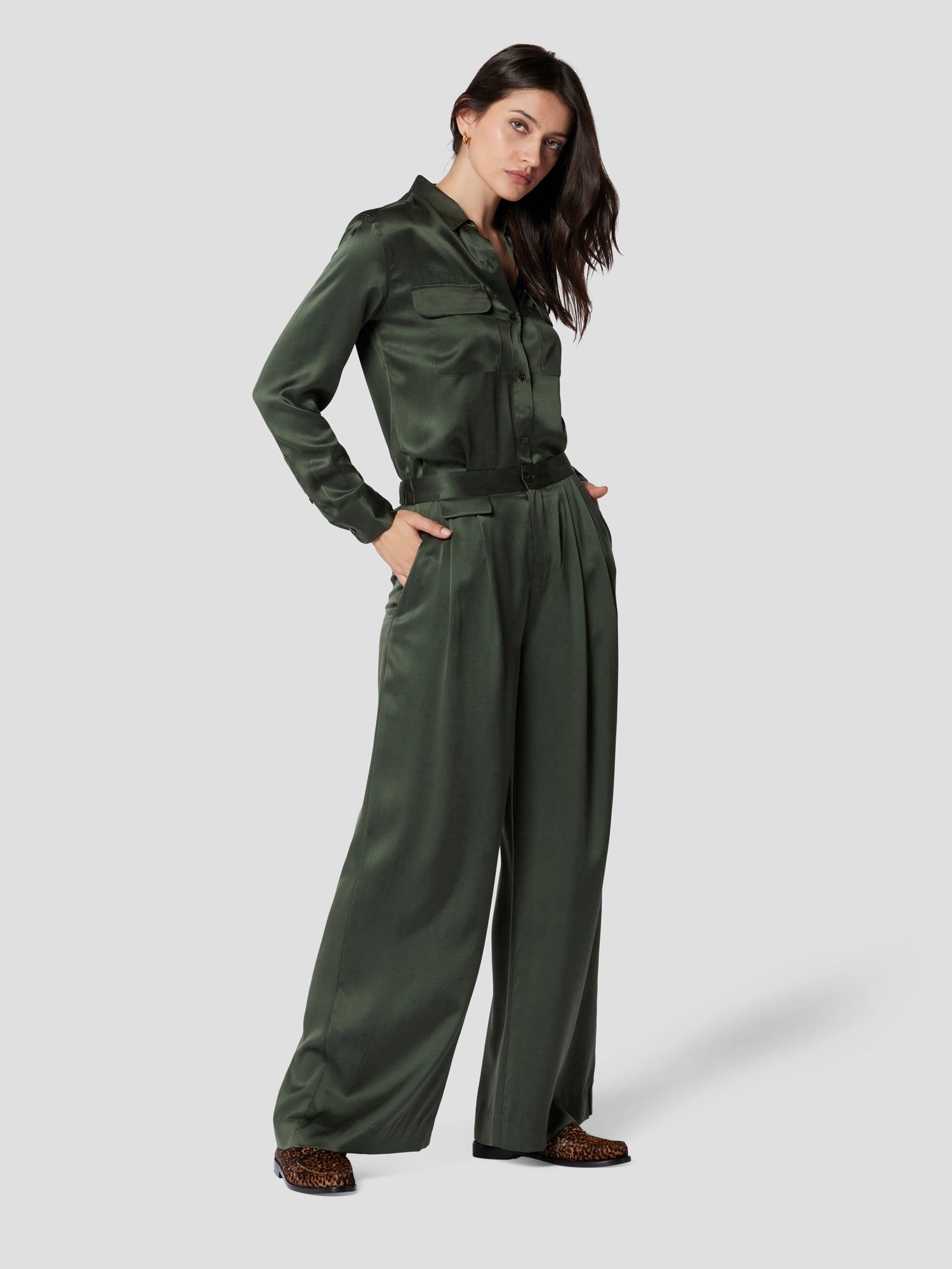 ASHLAN SILK SATIN TROUSER sold by Equipment product image thumbnail 5