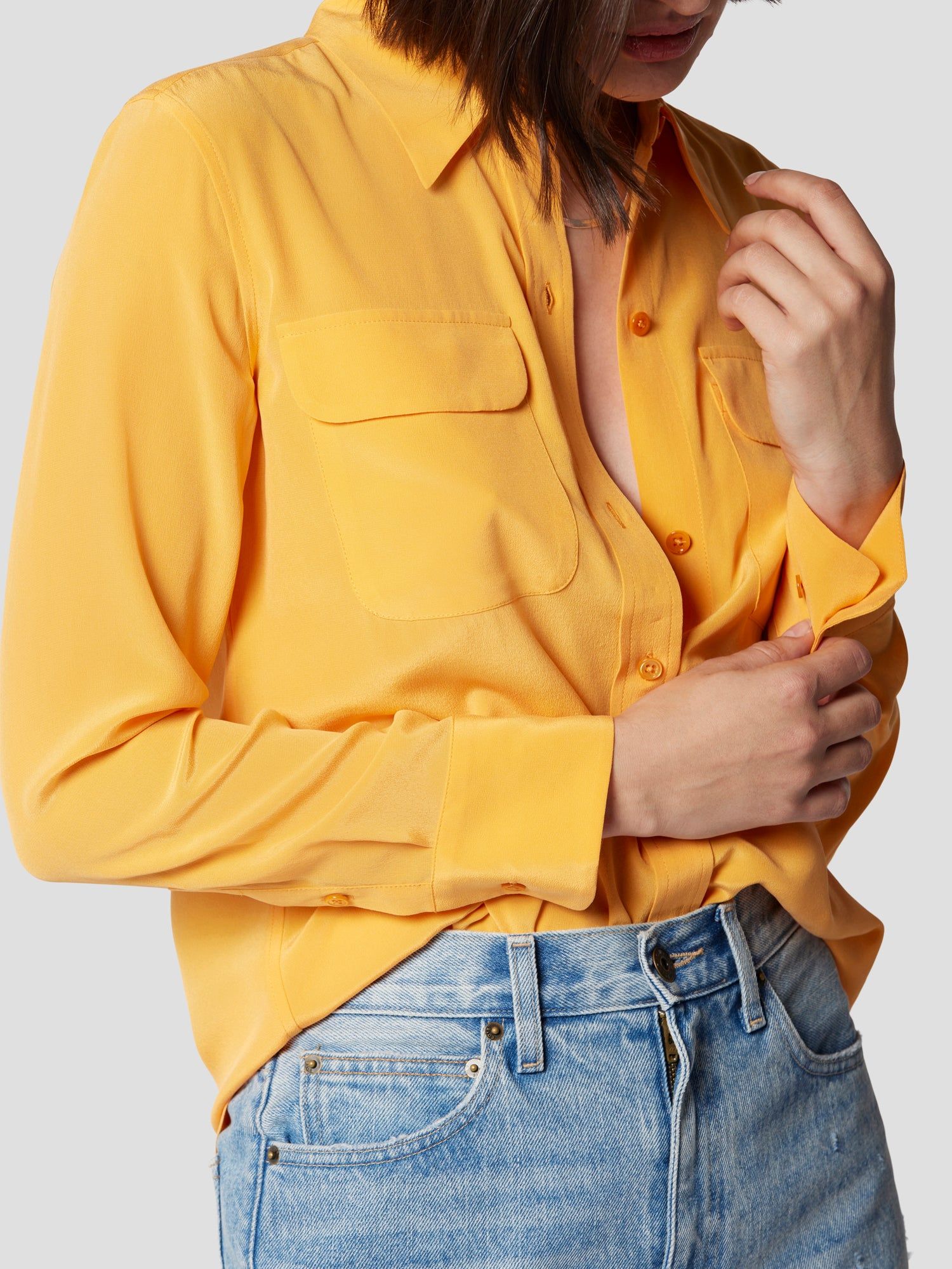 Slim Signature Silk Shirt sold by Equipment