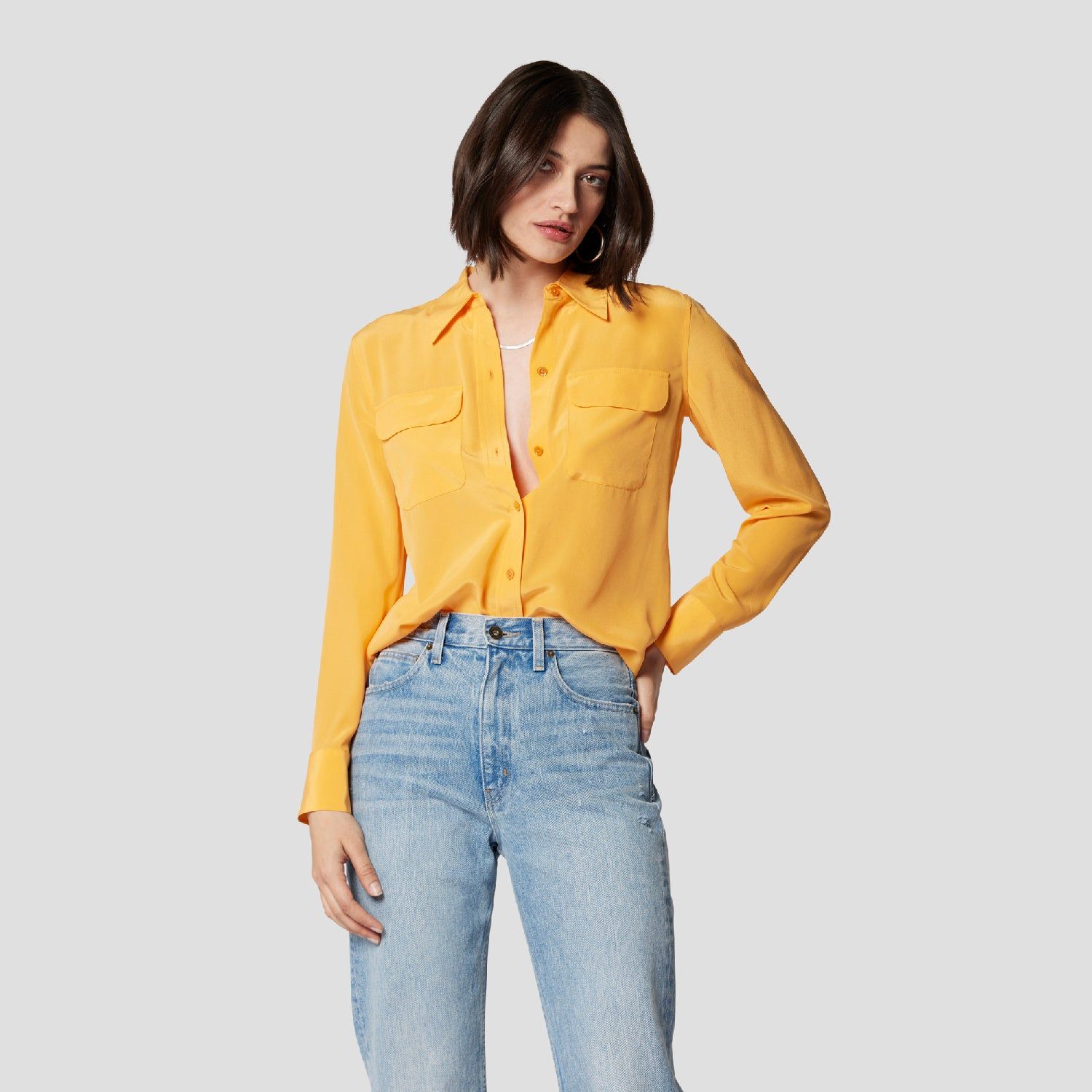 Slim Signature Silk Shirt sold by Equipment product image thumbnail 7