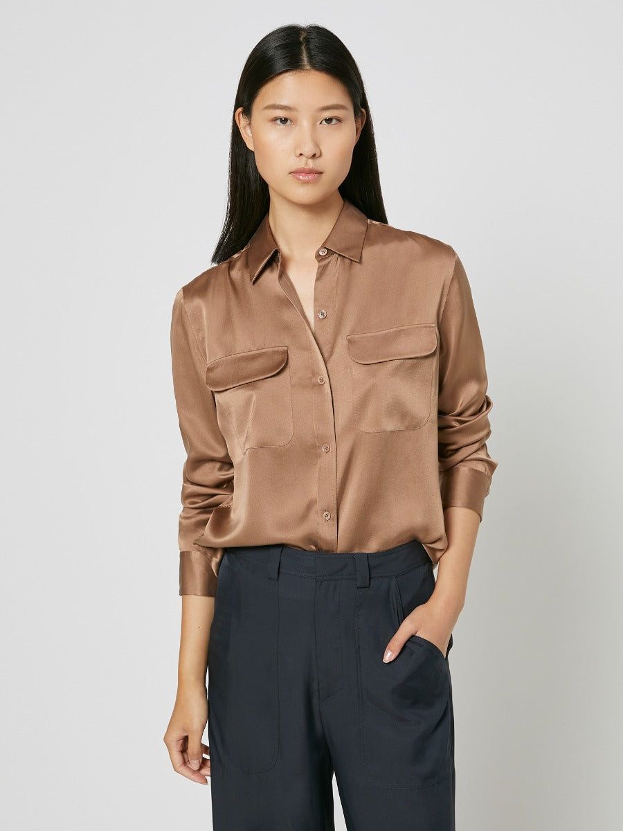 SIGNATURE SILK SATIN SHIRT sold by Equipment