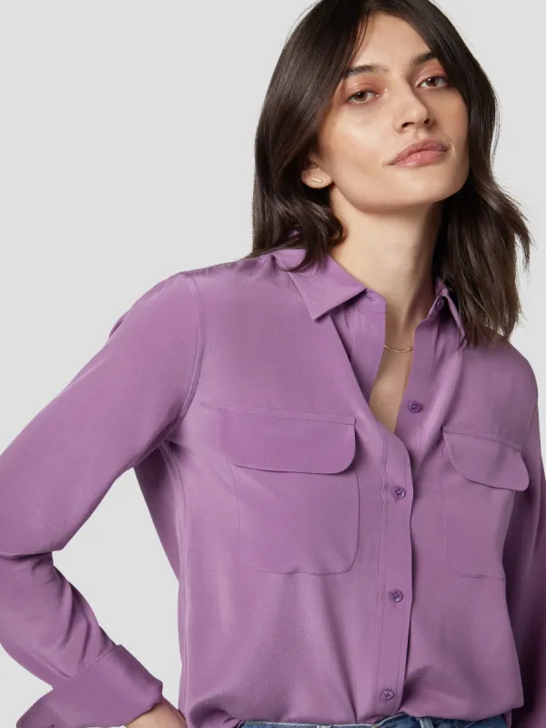 SLIM SIGNATURE SILK SHIRT sold by Equipment