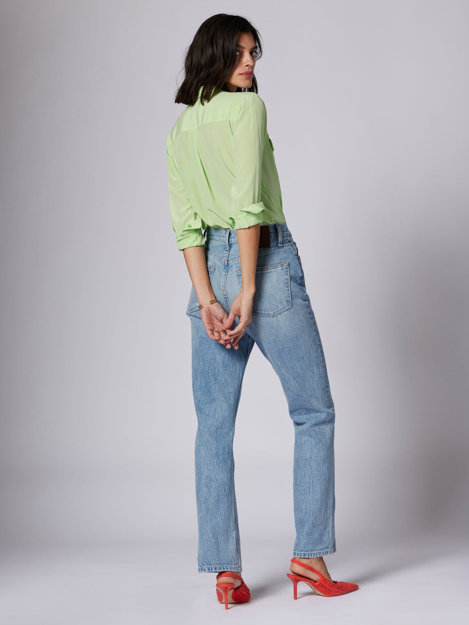 Slim Signature Silk Shirt sold by Equipment product image thumbnail 4