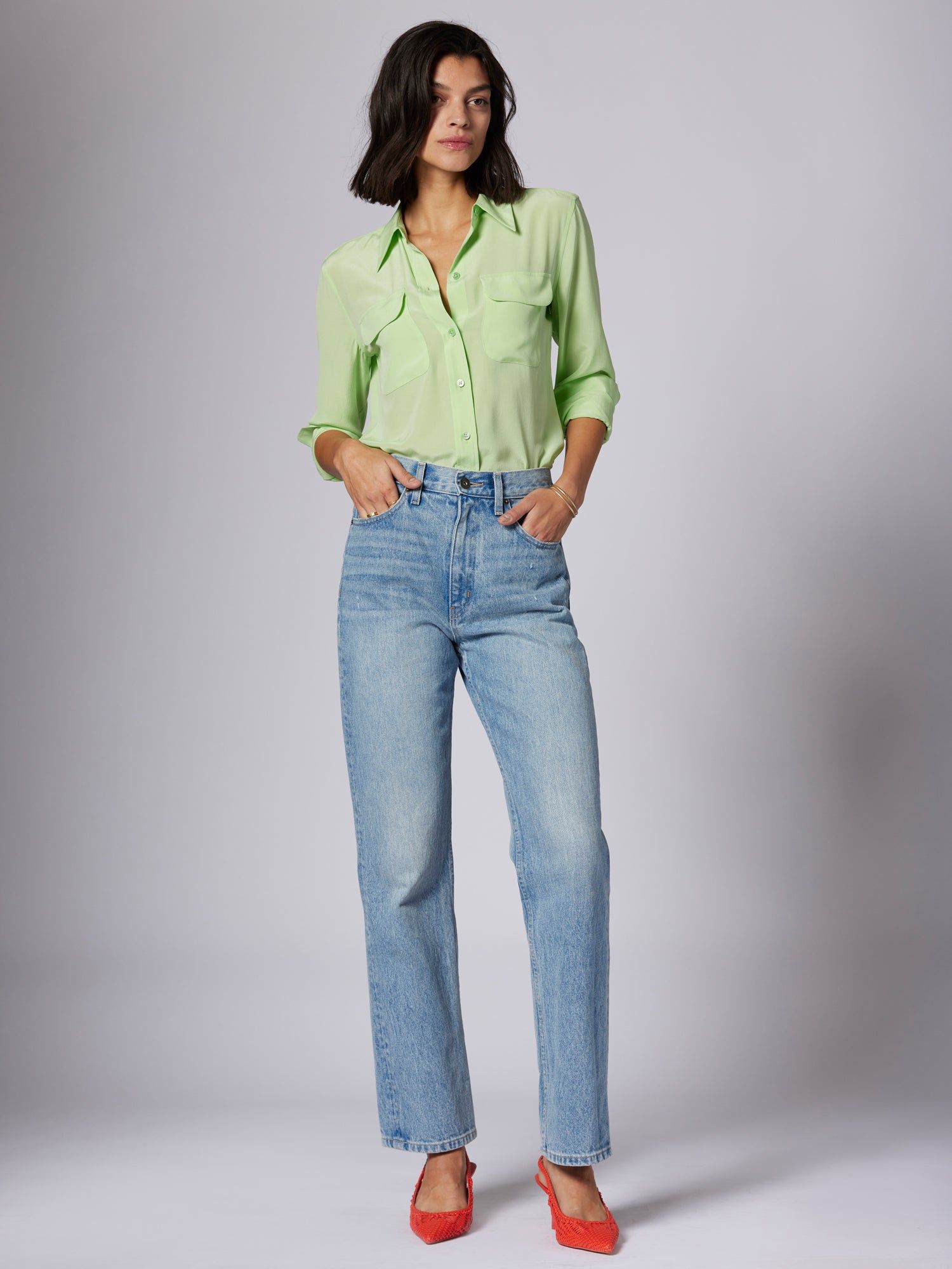 Slim Signature Silk Shirt sold by Equipment product image thumbnail 2