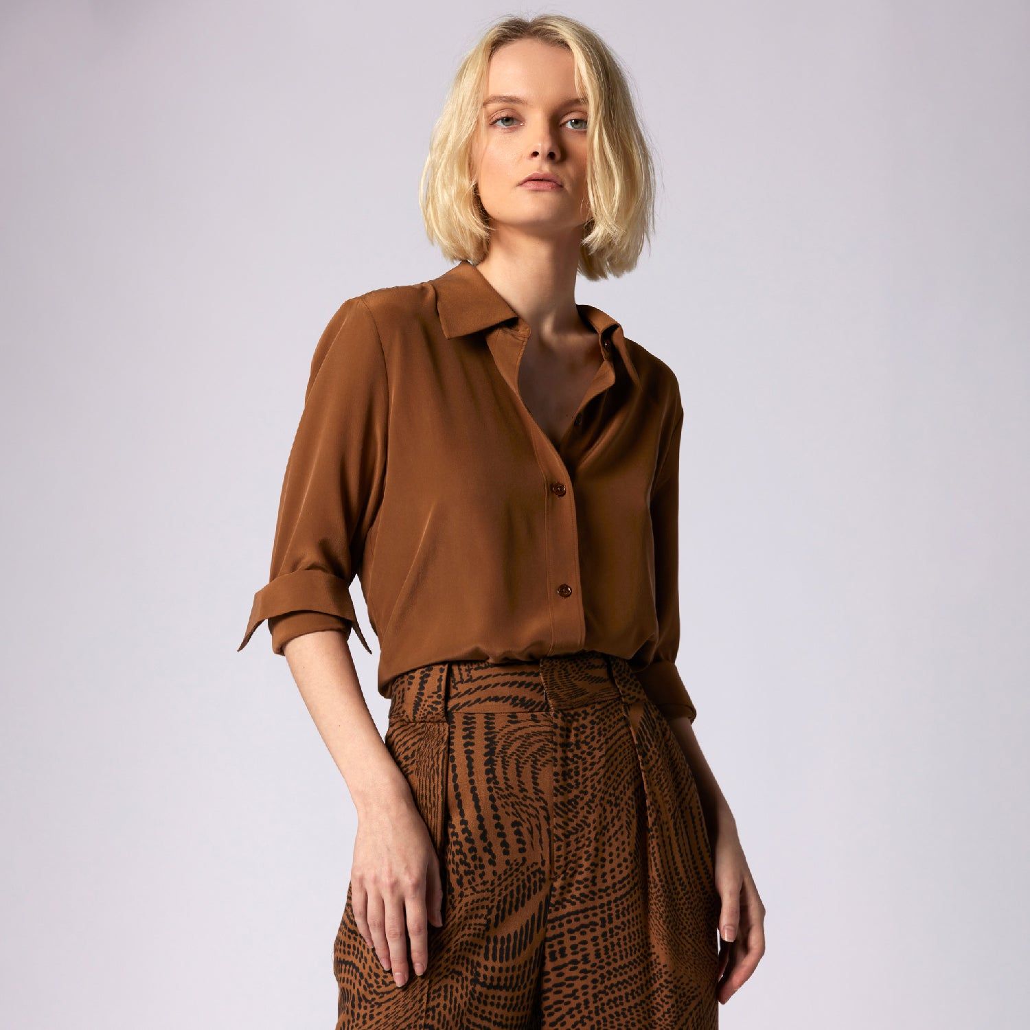Leona Long Sleeve Silk Shirt sold by Equipment product image thumbnail 5