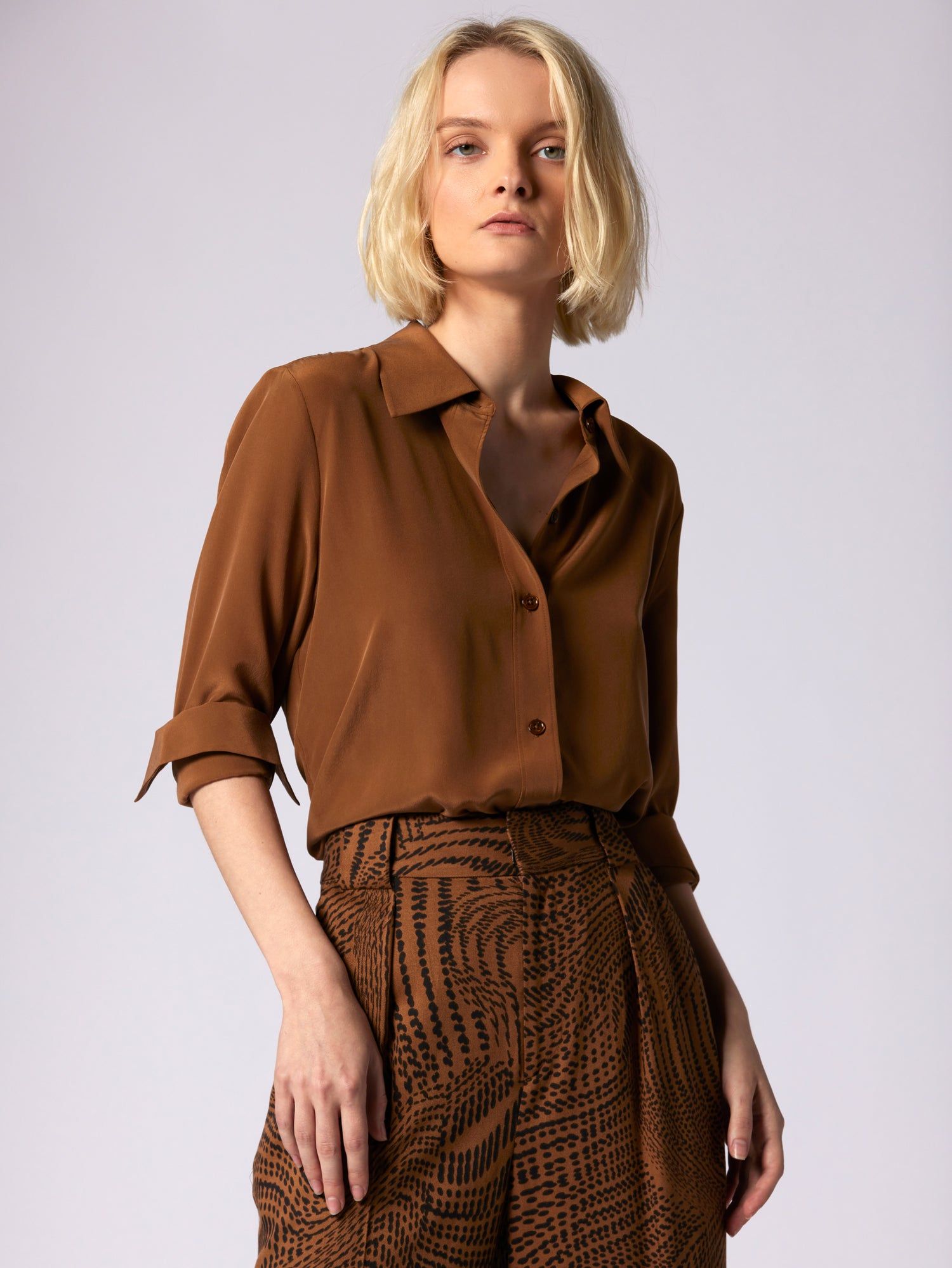 Leona Long Sleeve Silk Shirt sold by Equipment