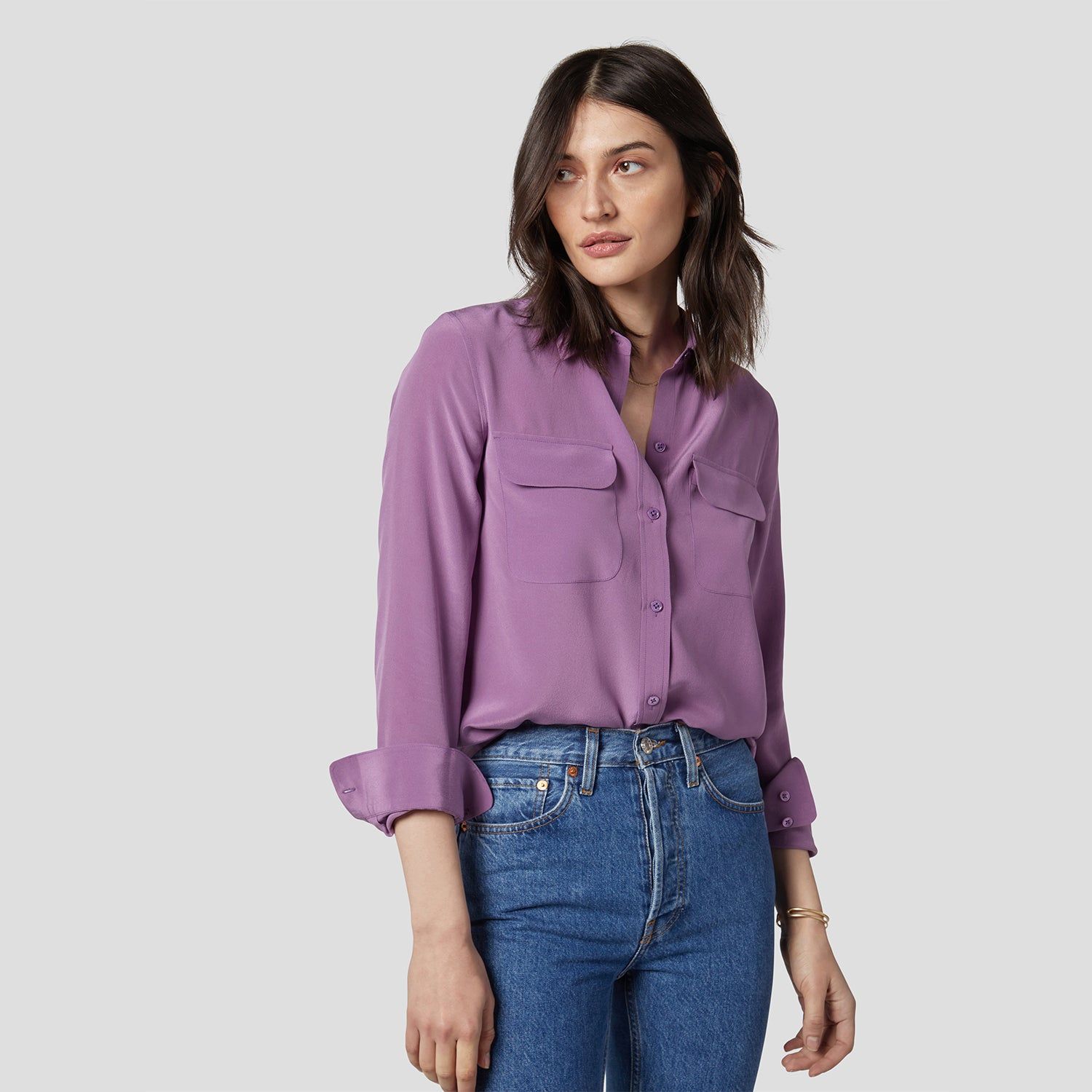 SLIM SIGNATURE SILK SHIRT sold by Equipment product image thumbnail 6