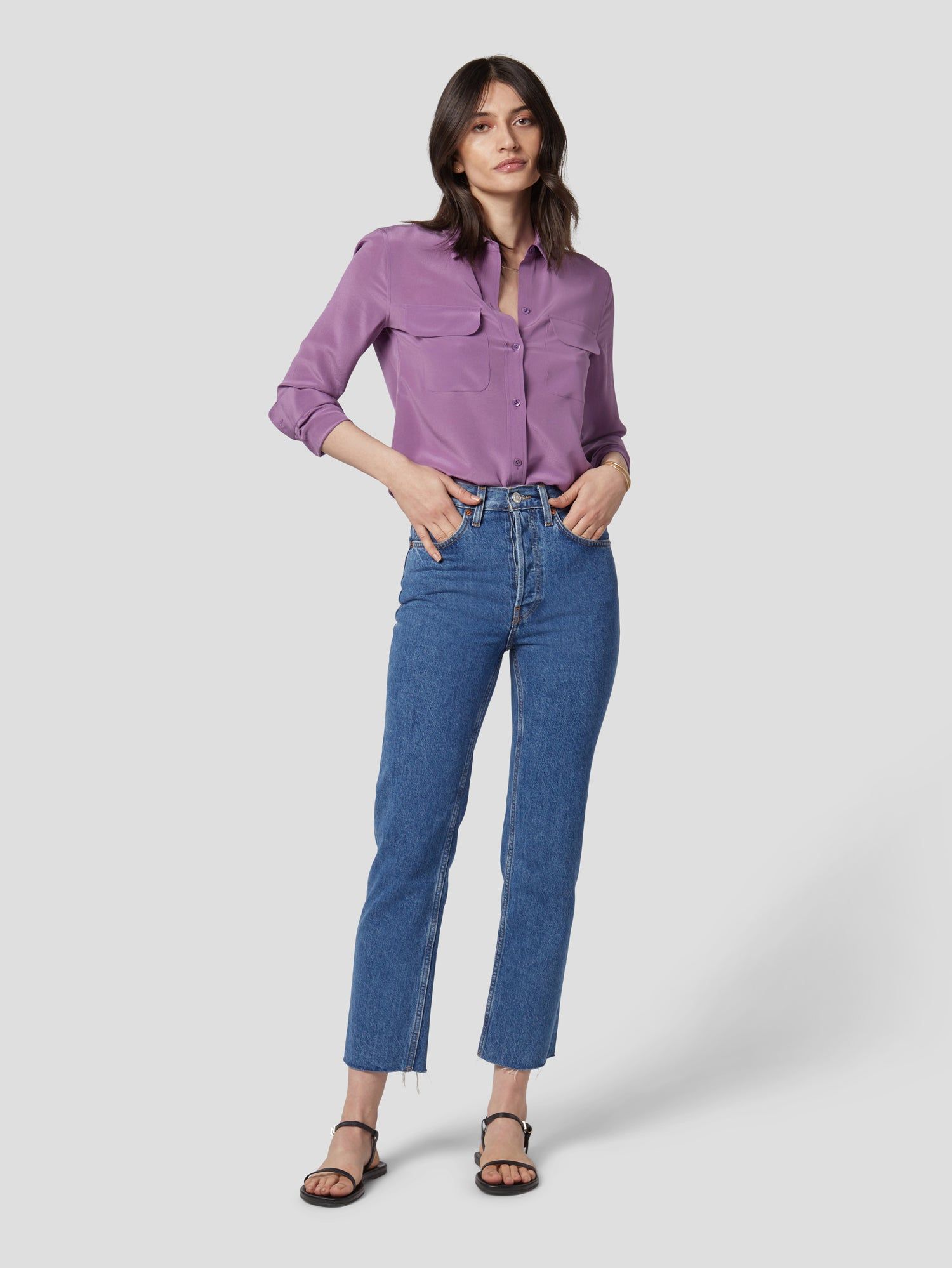 SLIM SIGNATURE SILK SHIRT sold by Equipment product image thumbnail 2