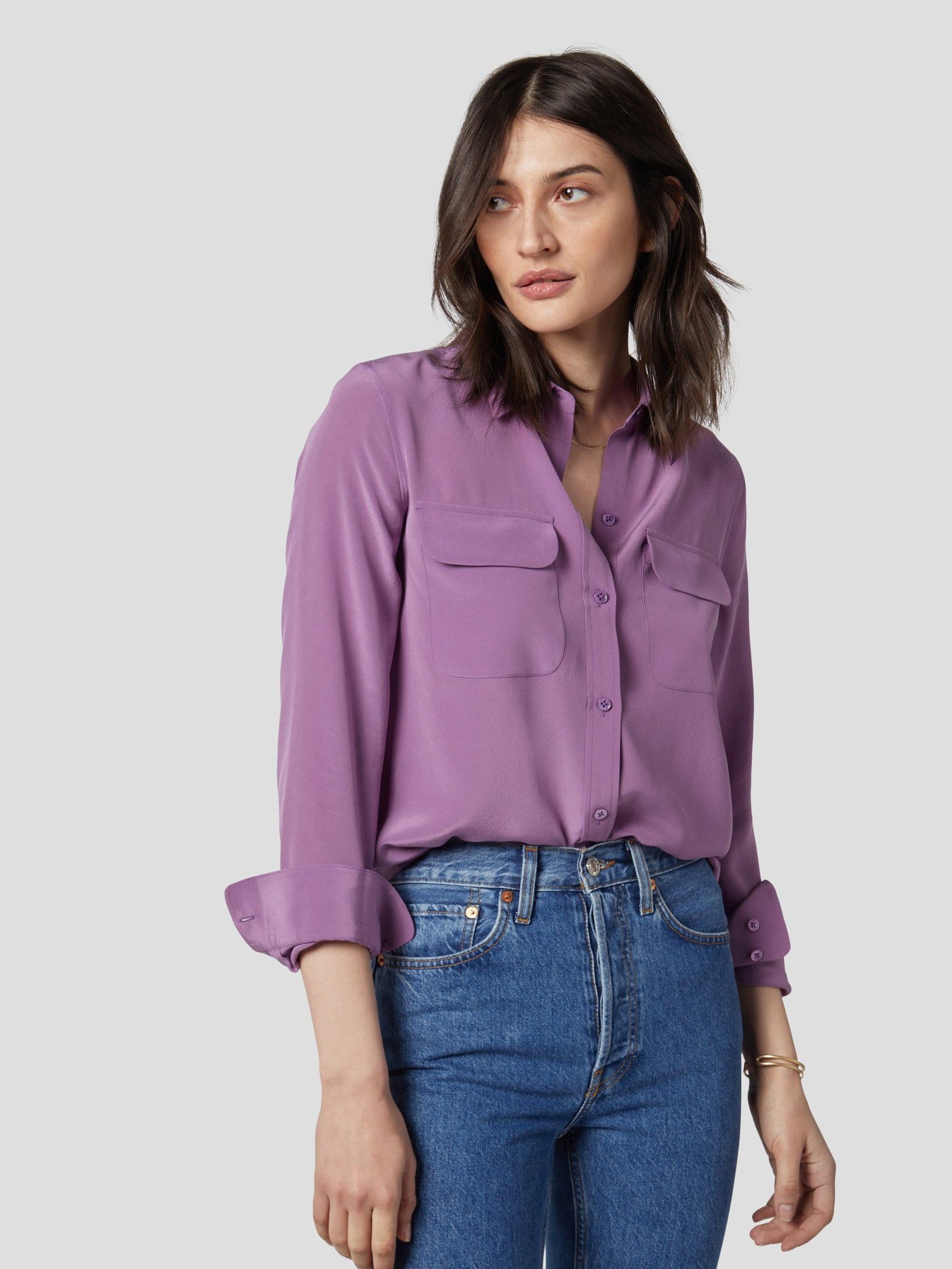 SLIM SIGNATURE SILK SHIRT sold by Equipment product image thumbnail 3