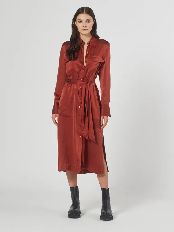 ZELLIE SILK SATIN DRESS sold by Equipment